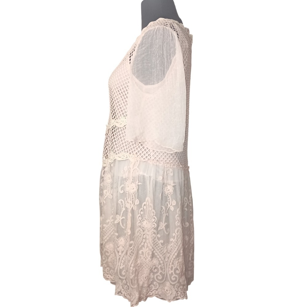 Pretty Angel Pink Crochet Overlay Dress SKUW084 - Picture 5 of 7